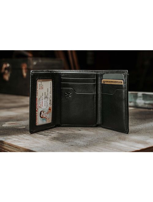 HOJ Co. Eastwood TRIFOLD Wallet | Nappa Full Grain Leather | Men's Leather Trifold Wallet | Divided Bill Compartment