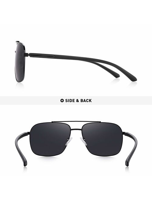 OLIEYE Men HD Polarized Driving Sunglasses for Men-Classic Square Sunglasses