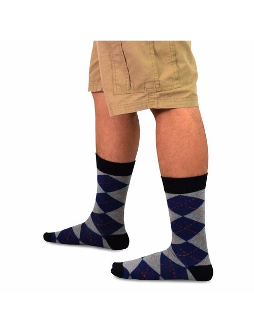 TeeHee Men's Fun and Fashion Cotton Crew Socks 10-Pack