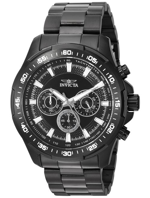 Invicta Men's Speedway Quartz Watch with Stainless-Steel Strap, Black, 24 (Model: 22785)