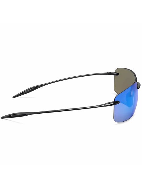 JULI Sports Sunglasses for Men Women Tr90 Rimless Frame for Running Fishing Golf Surf Driving Cycling Lifestyle 8008&8009