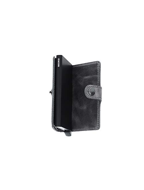 Secrid Men Mini Wallet Genuine Leather Vintage black RFID Safe Card Case max 12 cards