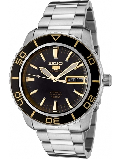 Seiko Men's SNZH57 Seiko 5 Automatic Black Dial Stainless-Steel Bracelet Watch
