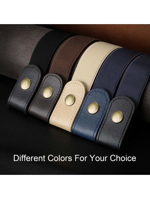 2 Pack Buckle Free Comfortable Elastic Buckle Free Belt for Women or Men, Buckle-less No Bulge No Hassle Invisible Belts WHIPPY
