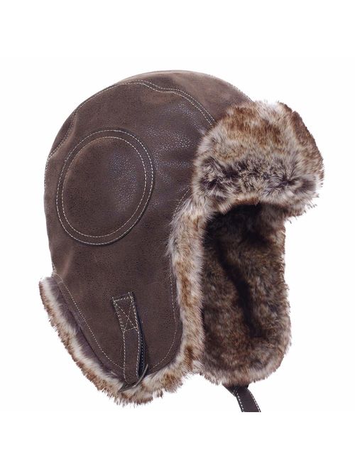 Janey&Rubbins Unisex Winter Knit Russian Ushanka Cossack Trapper Pilot Aviator Cap Hat