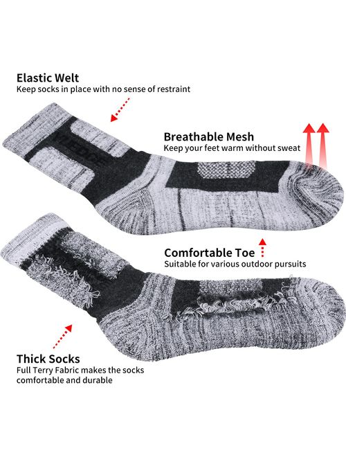 YUEDGE Men's 5 Pairs Cushion Crew Athletic Socks Multi Performance Outdoor Sports Hiking Trekking Socks ...