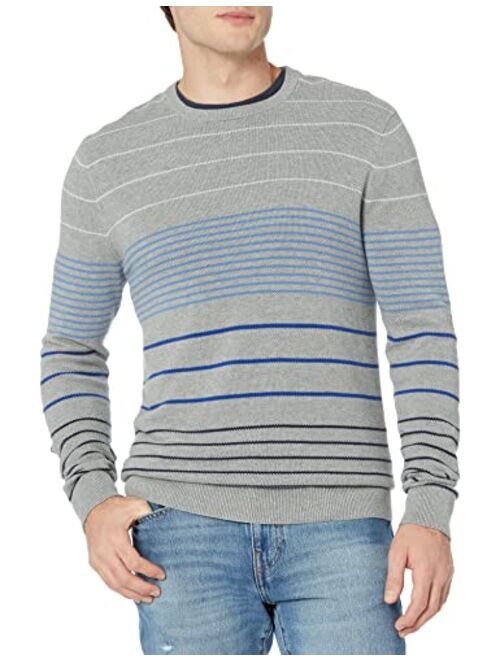 Amazon Brand - Goodthreads Men's Soft Cotton Multi-Color Striped Crewneck Sweater