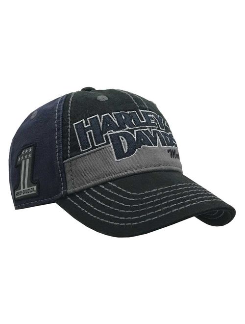 Harley Davidson Harley-Davidson Men's Block H-D Name Baseball Cap BC10389 Blue