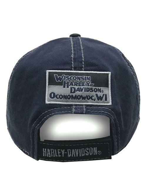 Harley Davidson Harley-Davidson Men's Block H-D Name Baseball Cap BC10389 Blue