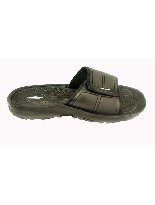SLR Brands Mens Adjustable Sandals - Shower Flip Flops for Men | Nonslip Men's Slide On Sandals for Shower, Beach, Pool, Summer, Gym Slides | Arch Support for Athletes | 