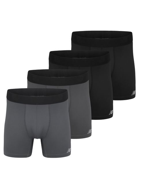 New Balance Men's Performance 5" No Fly Boxer Brief, 4-Pack