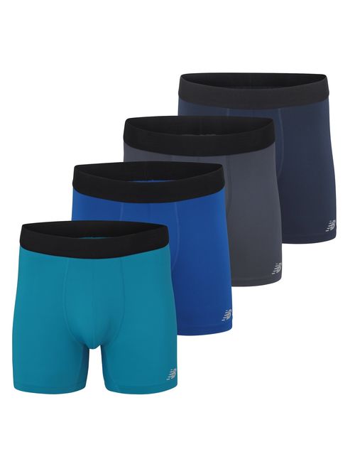 New Balance Men's Performance 5" No Fly Boxer Brief, 4-Pack