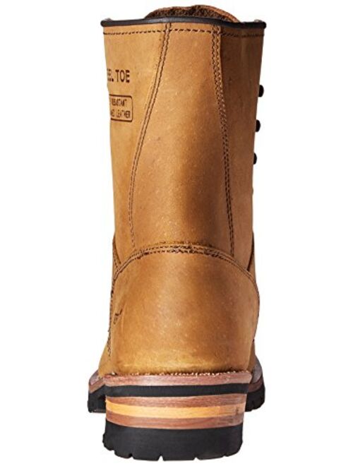 Ad Tec Men's 9" Super Logger Steel Toe Leather Work Boots | Oil Resistant Lug Sole