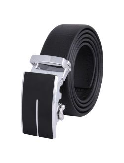 JINIU Men's Belt- Leather Rachet Dress Black Belts With Automatic Buckle - Enclosed in an Elegant Gift Box