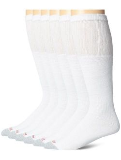 mens White Cushioned Over the Calf 6 Pack Pair athletic socks, White, Shoe Size 6-14 US