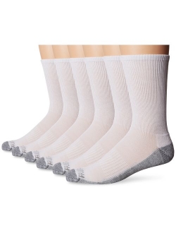Men's Essential 6 Pack Casual Crew Socks | Arch Support | Black & White
