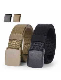 WERFORU Mens Nylon 1.5in Width Adjustable Belt With Military Plastic Buckle