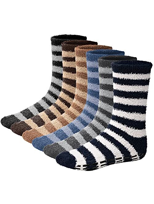Warm Fuzzy Socks Ultra Soft Mens 6-pack Assorted By DEBRA WEITZNER