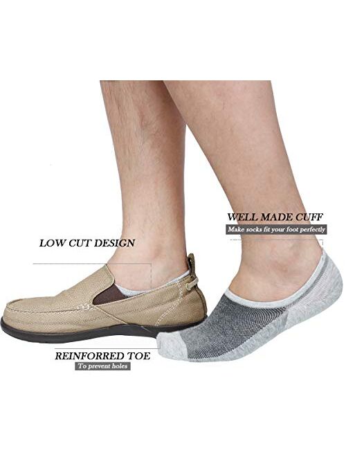 Jormatt 8 Pairs Mens No Show Socks Mesh Knit Non Slip Low Cut Casual Socks