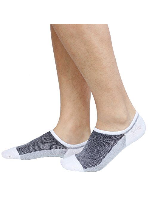 Jormatt 8 Pairs Mens No Show Socks Mesh Knit Non Slip Low Cut Casual Socks