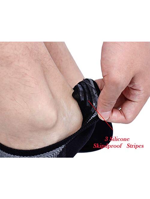 Jormatt 8 Pairs Mens No Show Socks Mesh Knit Non Slip Low Cut Casual Socks
