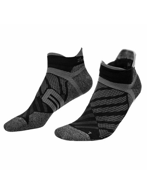 Toes&Feet Men's Anti-Odor Thin Quick-Dry Ankle Compression Running Socks