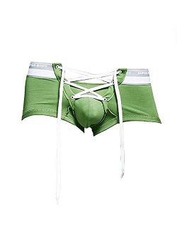 Banana Bucket Men's Sexy Lingerie Cotton Tie Rope Cute Boxer Brief Underwear Panties