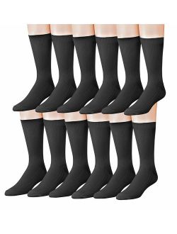 James FialloMen's 12-Pairs Solid Colored Bold Lightweight Dress Socks