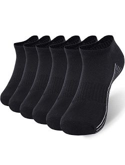 Bamboo Socks, Sunew Unisex Super Soft Cushioned Comfortable Wicking Moisture No Show/Low-cut Workout Socks 1/3/6 Pairs