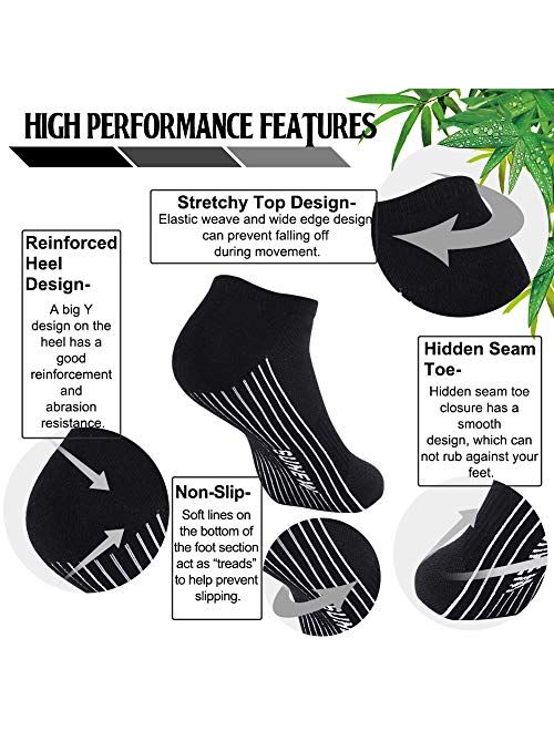 Bamboo Socks, Sunew Unisex Super Soft Cushioned Comfortable Wicking Moisture No Show/Low-cut Workout Socks 1/3/6 Pairs
