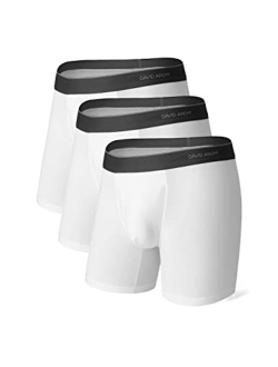 Men's 3 Pack Premium Supima Cotton Underwear Ultra Soft Boxer Briefs with Fly