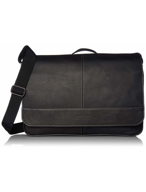 Kenneth Cole Reaction Come Bag Soon Colombian Leather 15.6" Laptop & Tablet RFID Messenger Travel Bag