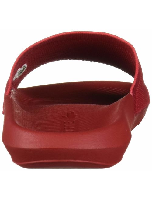 Lacoste Men's Croco Slide Sandal, red, 11 Medium US