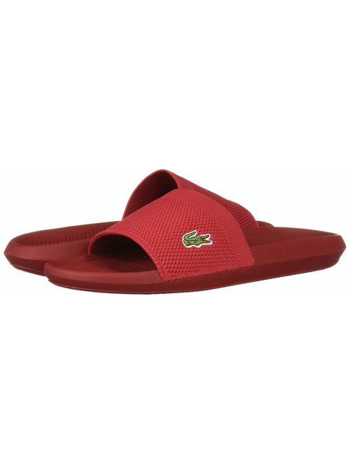 Lacoste Men's Croco Slide Sandal, red, 11 Medium US