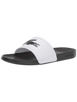 Men's Croco Slide Sandal, Off White/Navy, 10 Medium US