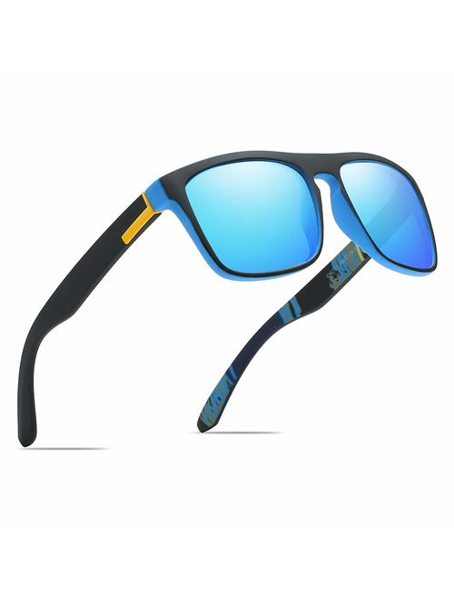 Polarized Sports Sunglasses Driving Glasses Shades for Men/Women Square Sun glasses Classic Design Mirror Sunglasses