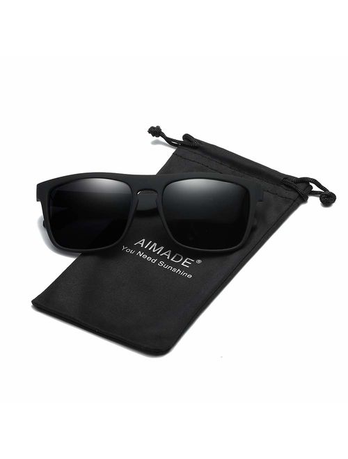 Polarized Sports Sunglasses Driving Glasses Shades for Men/Women Square Sun glasses Classic Design Mirror Sunglasses