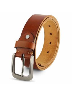 Genuine Leather Belts For Men, 100% Full Grain Fashion Mens Belt For Casual Wear, With Antique Alloy Buckle.