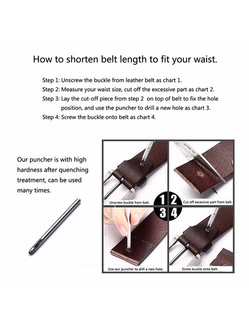 Genuine Leather Belts For Men, 100% Full Grain Fashion Mens Belt For Casual Wear, With Antique Alloy Buckle.