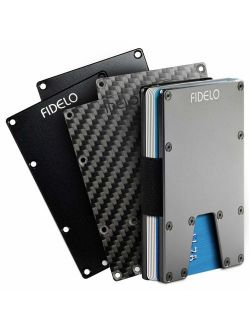 FIDELO Minimalist Wallet For Men - Slim RFID Credit Card Holder Money Clip