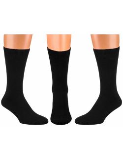 PETANI Mens Socks, 3 pack Rich European Dress Organic Cotton Socks Men Black
