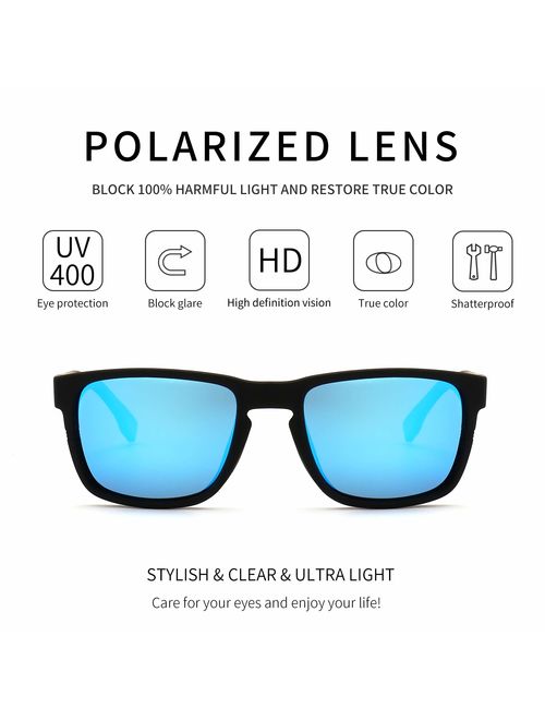 SUNGAIT Unisex Polarized Sunglasses Stylish Sun Glasses with Spring Hinges