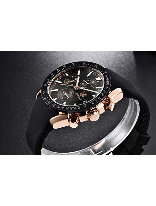 BENYAR - Stylish Wrist Watch for Men, Stainless Steel Strap Watches, Perfect Quartz Movement, Waterproof and Scratch Resistant, Analog Chronograph Business Watches, Best 