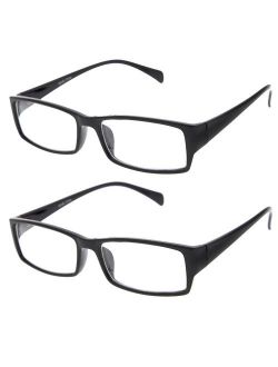 grinderPUNCH Fake Plastic Rim Clear Lens Plano Reading Glasses for Men and Women