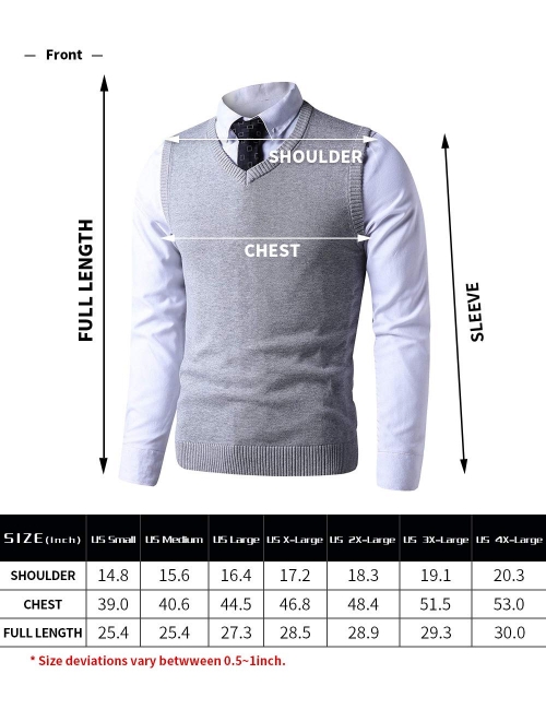 LTIFONE Mens Slim Fit V Neck Sweater Vest Basic Plain Short Sleeve Sweater Pullover Sleeveless Sweaters with Ribbing Edge