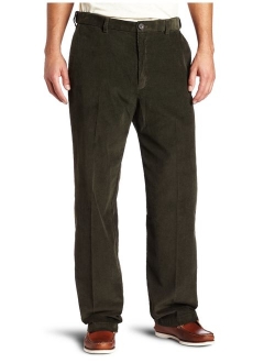 Mens Work-To-Weekend Hidden Expandable-Waist Corduroy Plain-Front Pant