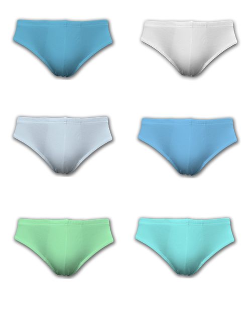 ANDREW SCOTT Men's Cotton Color Sport Briefs Underwear - 6 Pack & 12 Pack