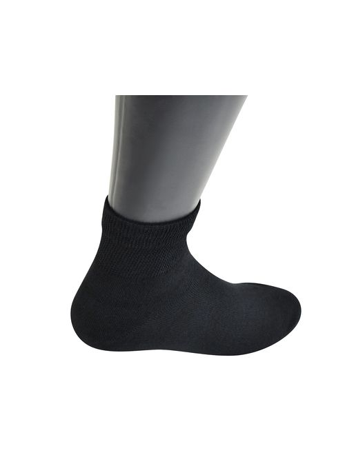 Yomandamor Mens Coolmax Ankle Extra-Wide Diabetic Socks with Seamless Toe,5 Pairs