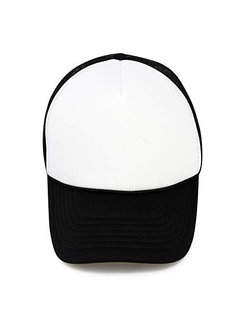 DALIX Two Tone Trucker Hat Summer Mesh Cap with Adjustable Snapback Strap