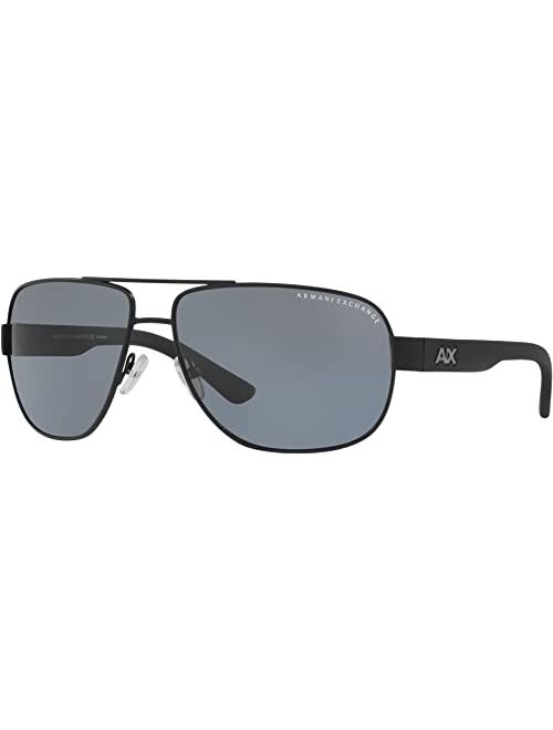 Armani Exchange AX2012 Rectangular Metal Sunglasses